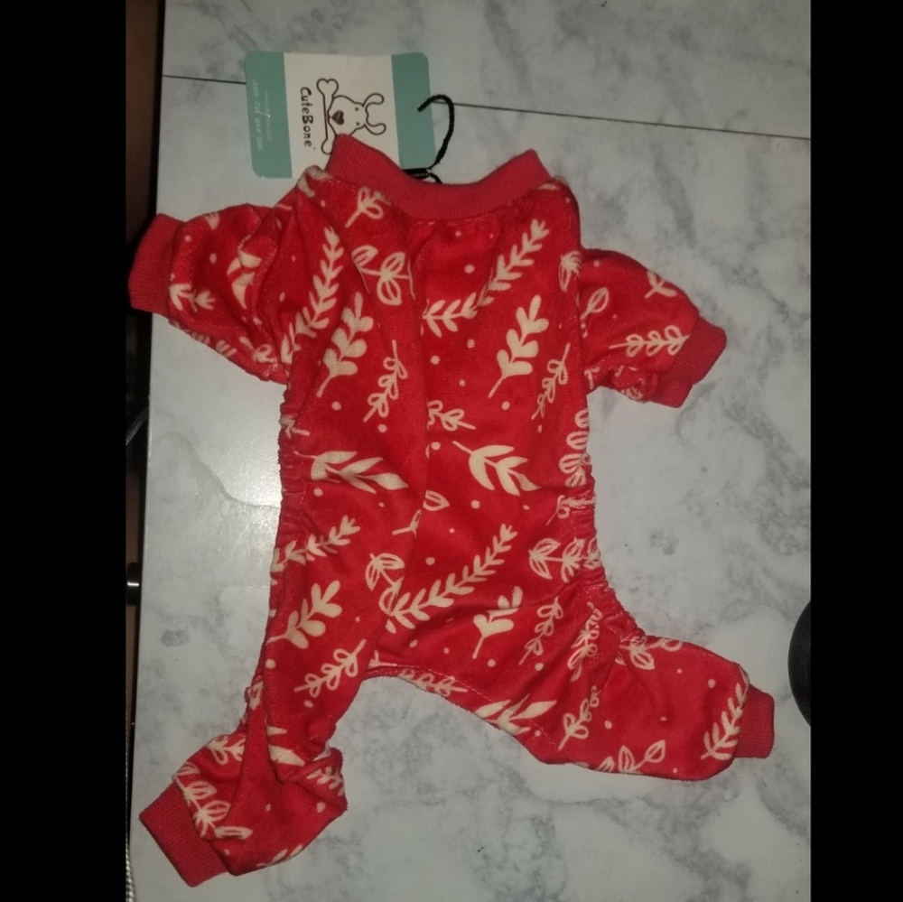 Red & white CuteBone dog jammies (XS)